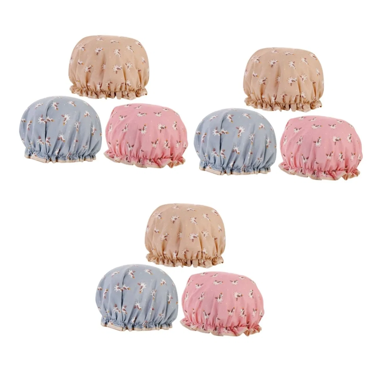 Набор шапочек для душа, FRCOLOR, 9 шт, 27x27x0.5 см, Pink+Blue+Khaki