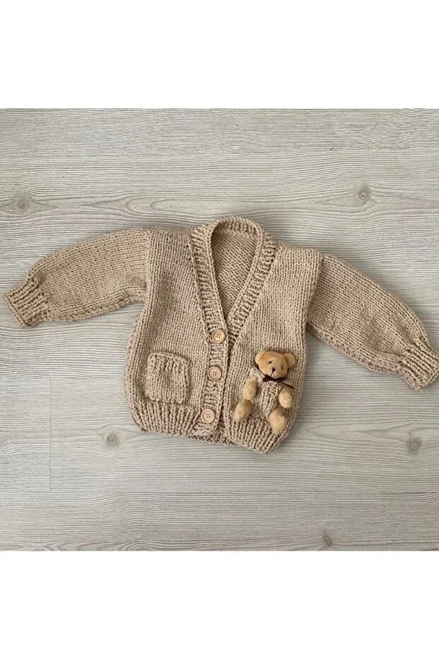 Детский кардиган ручной вязки с игрушками Hobihanem Tuhafiye, Skin Color — фото 2