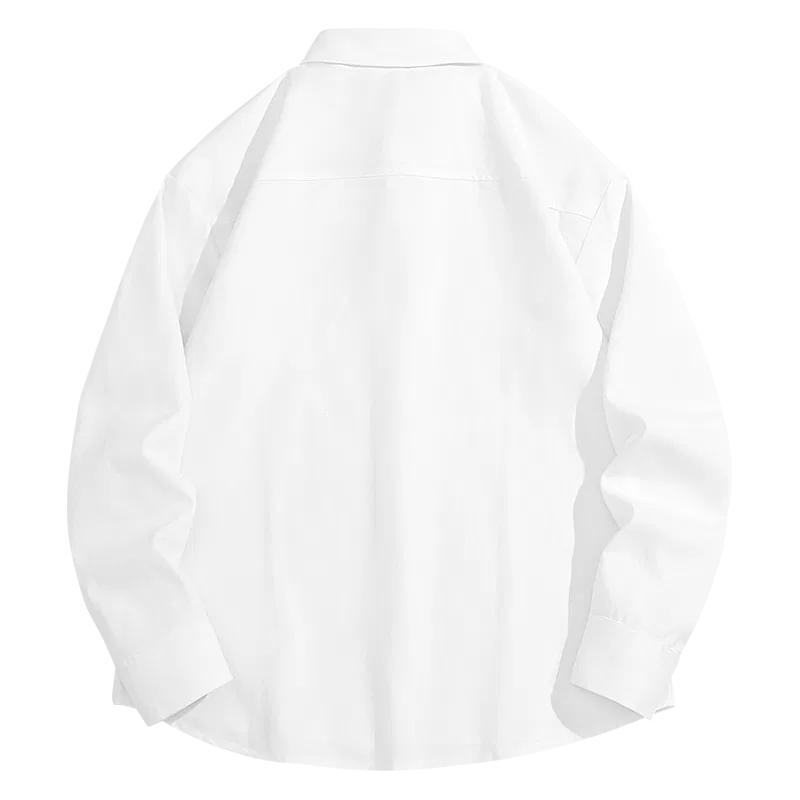 Детская рубашка с воротником Simple Smile Drawing Chest Logo MINISO, Heavyweight Oxford White — фото 3