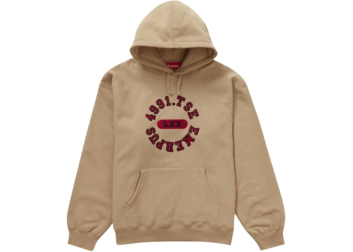 Мужской худи Reverse Hooded Sweatshirt Supreme, Dark Tan
