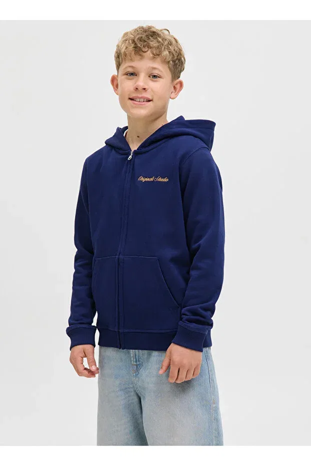 Детское худи для мальчиков с вышивкой Jack & Jones, Blue — фото 2
