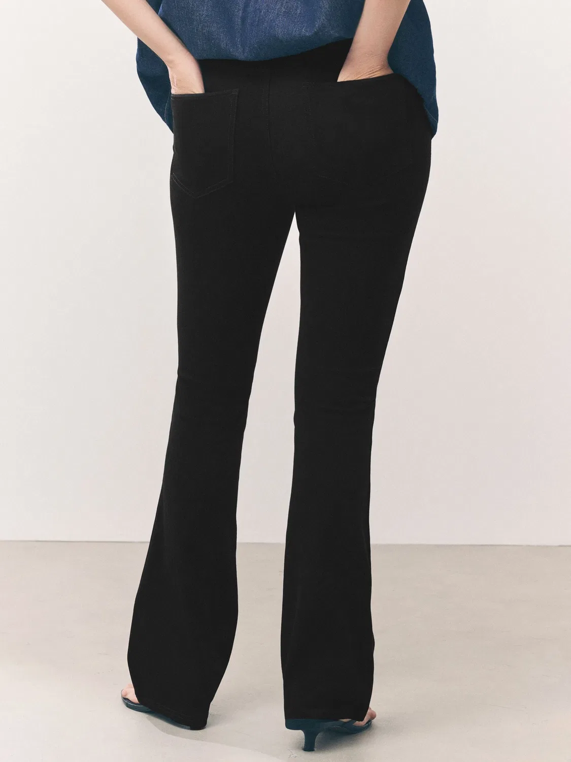 Леггинсы клеш джерси, модель Bootcut Next, черный — фото 4