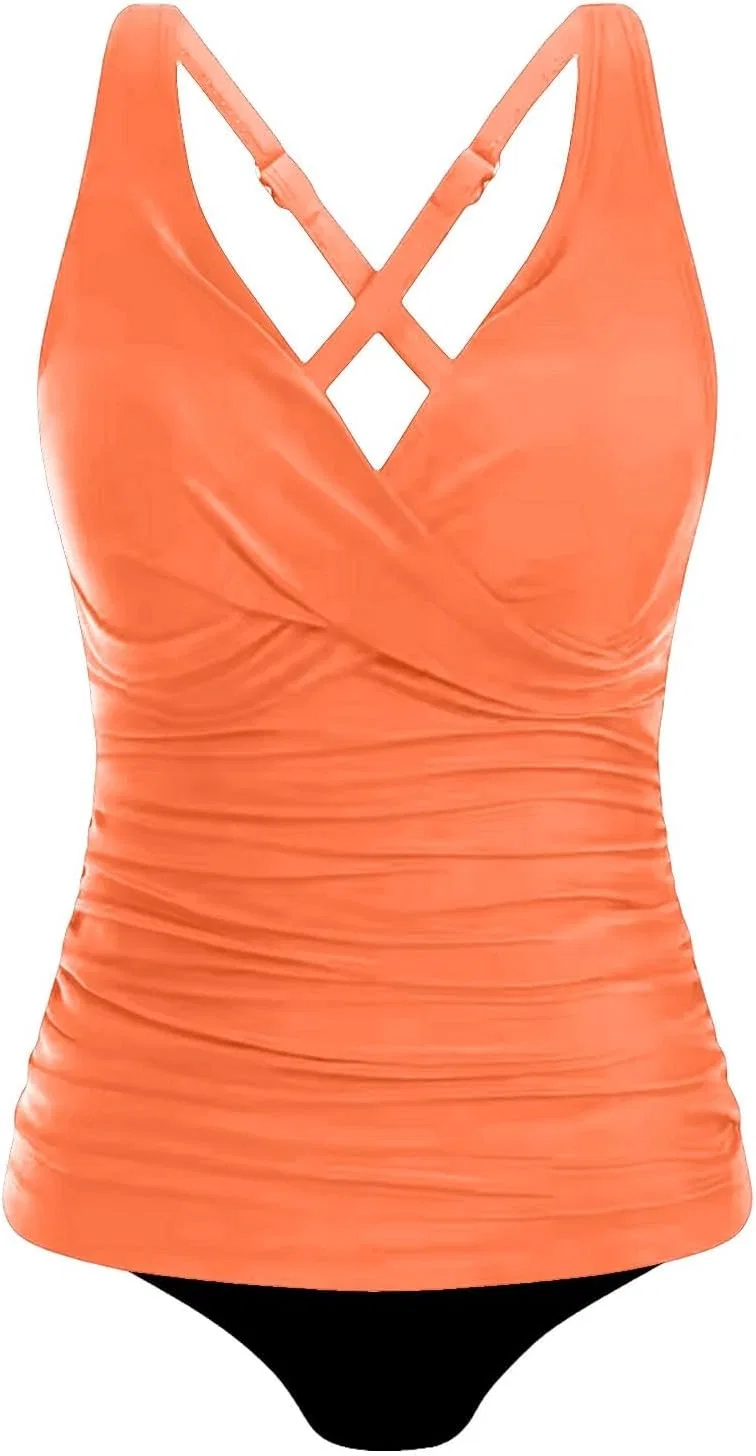Женский танкини с шортами V-образным вырезом Tummy Control, Orange — фото 4