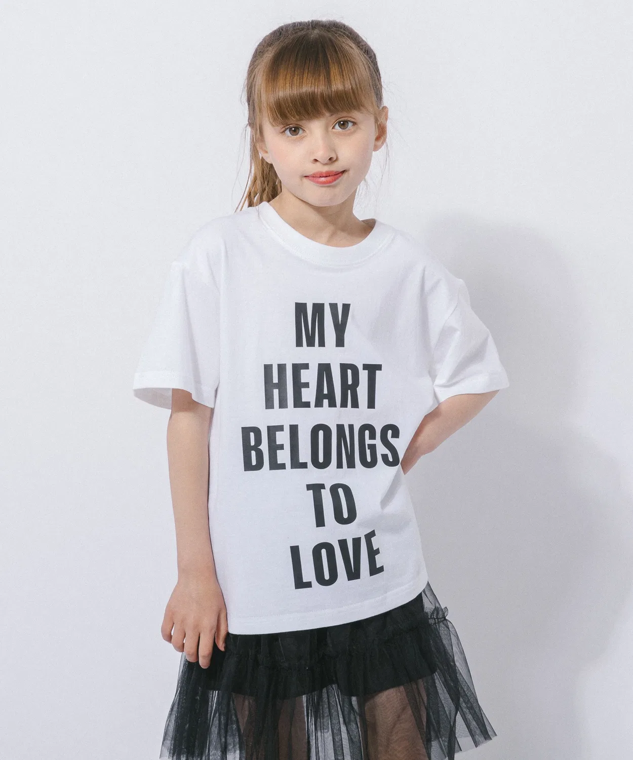 Детская футболка оверсайз с принтом Love Text URBAN CHERRY, Белый