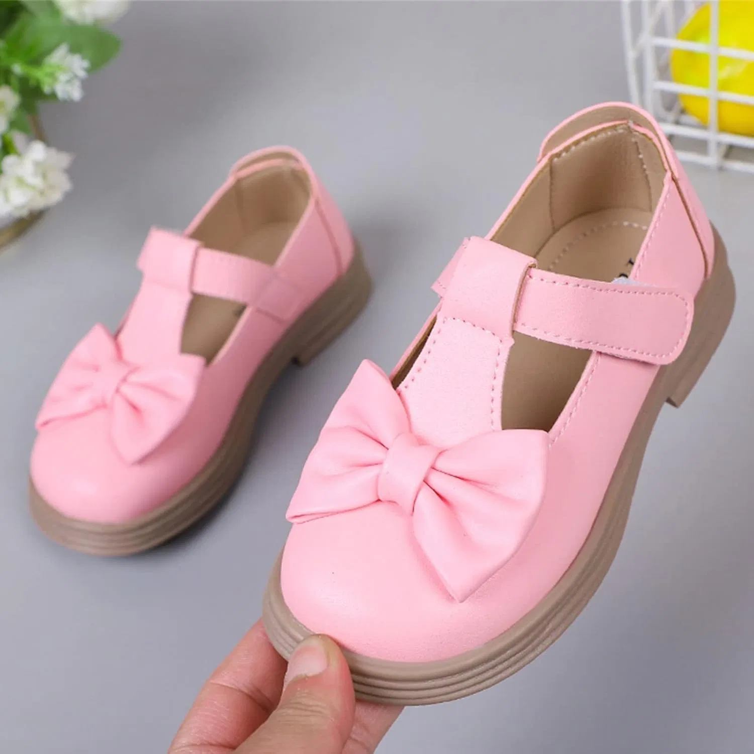 Детские туфли-оксфорды для девочек на платформе, Pink — фото 2