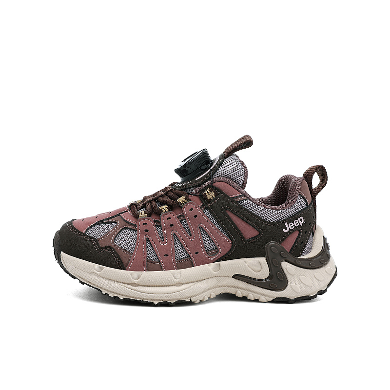 

Explorer 20 Slip Resistant Abrasion Resistant низкие повседневные кроссовки для детей Jeep, фиолетовый plum розовый/coffee коричневый