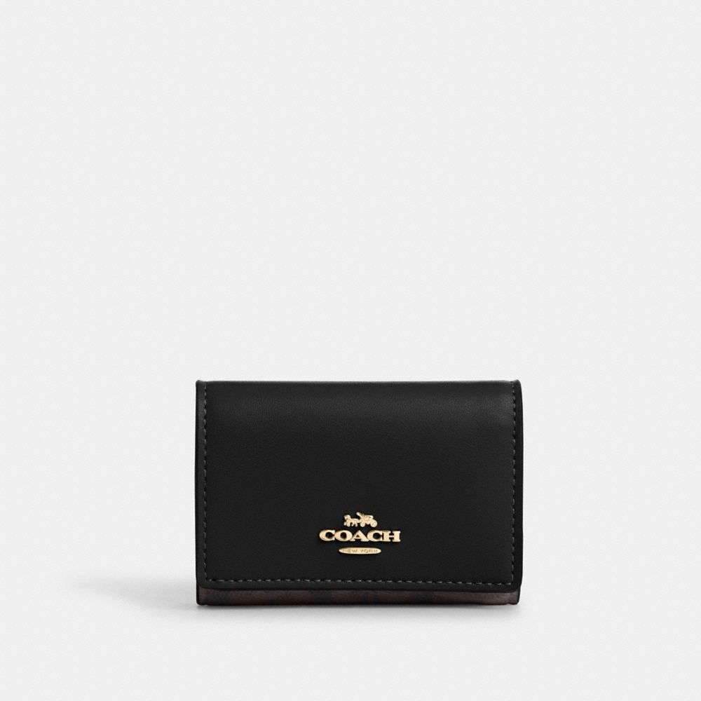 

Кошелек Coach Micro Wallet, золотой/ореховый/черный