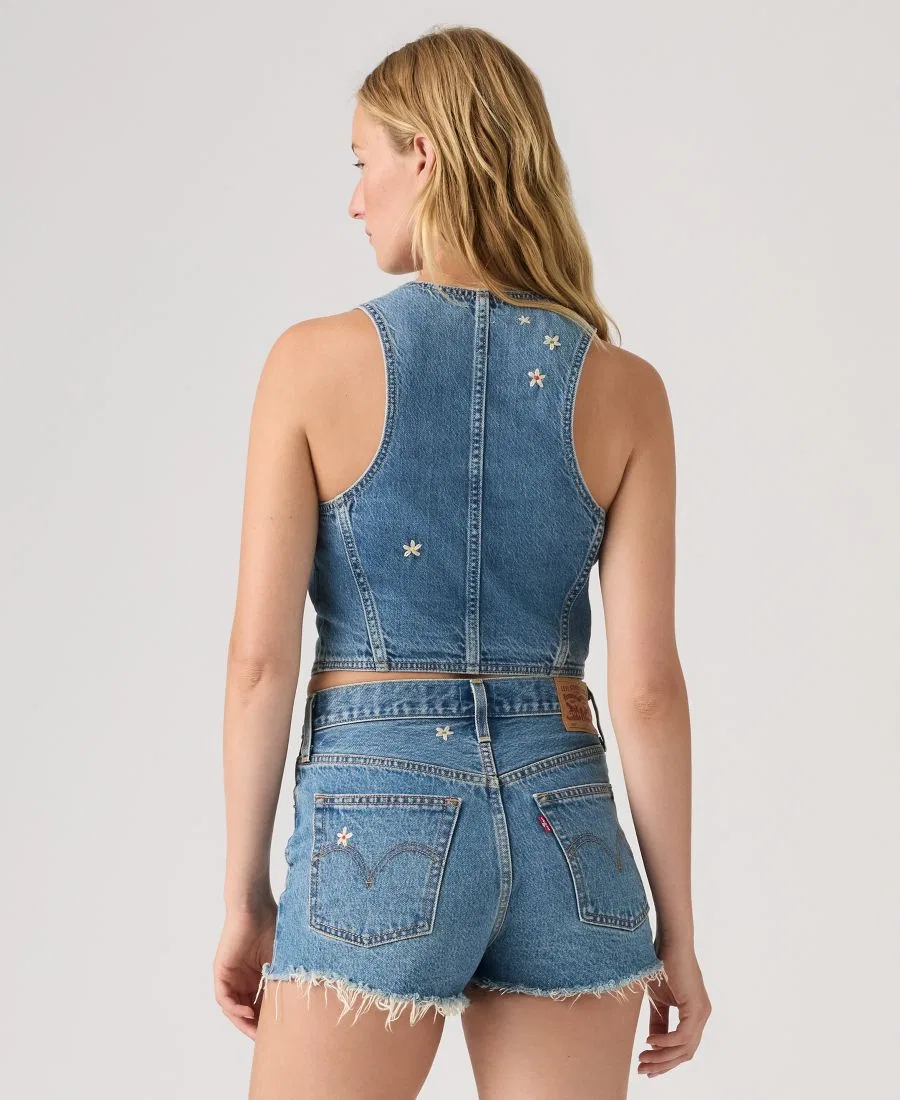 Жилет-безрукавка из хлопка с V-образным вырезом, Embroidered Mainline Levi's, Bee In The Bonnet Vest — фото 4