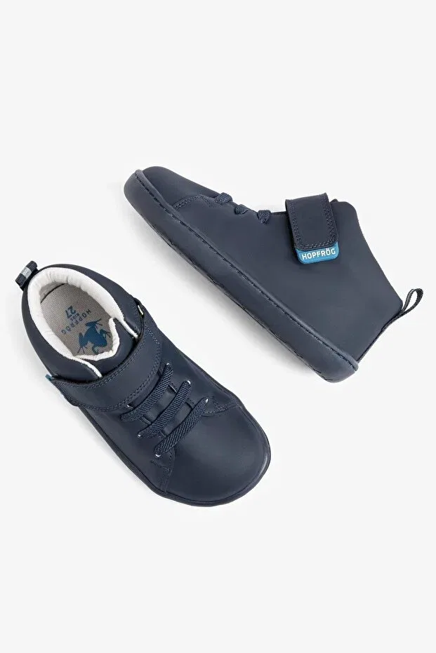 Детские ботинки для девочек с принтом Smart Walker High Top Super Matte Navy Blue Hopfrög, Super Matte Navy Blue — фото 4