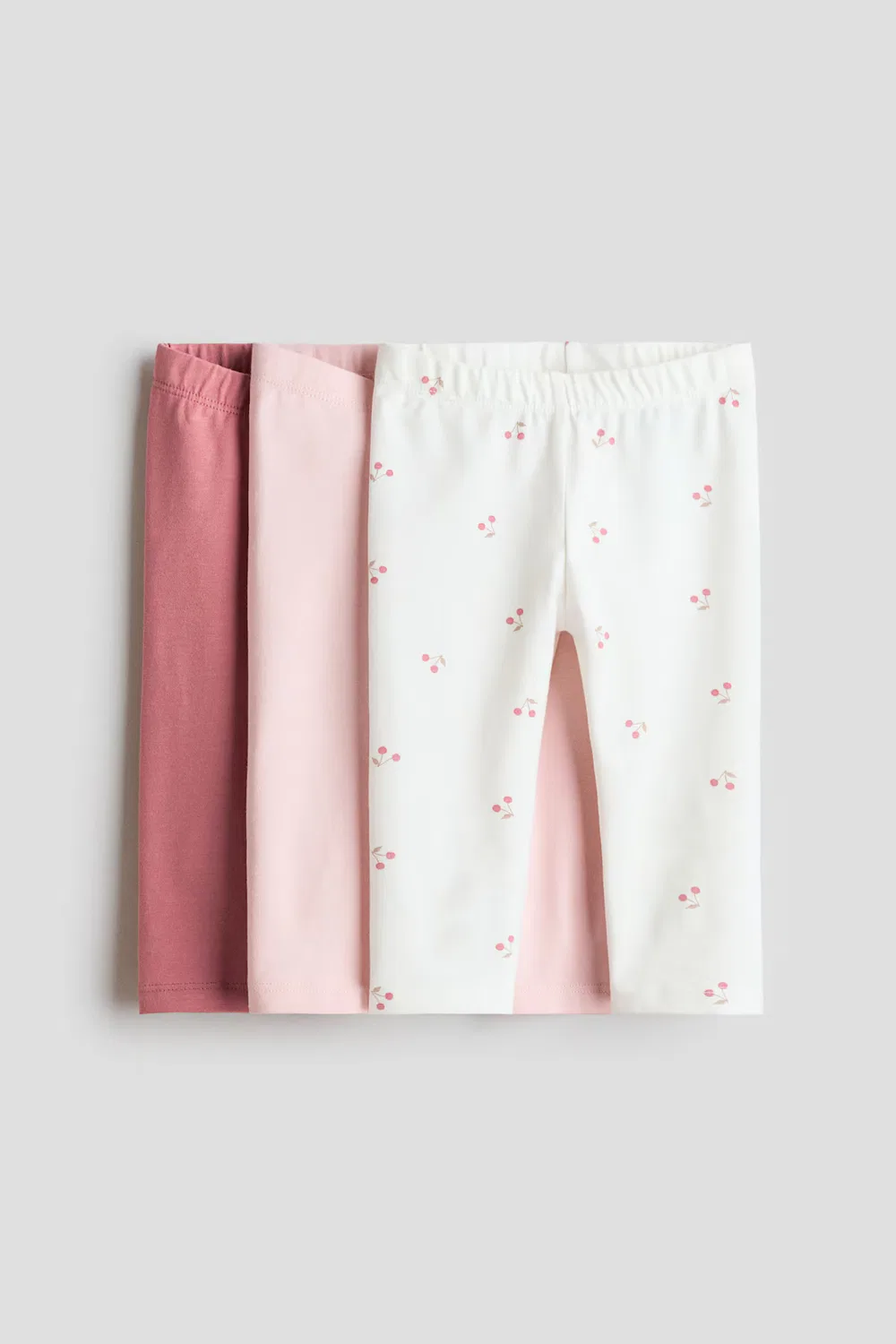 3 хлопковых леггинса в упаковке H&M, Rosa/Kirschen