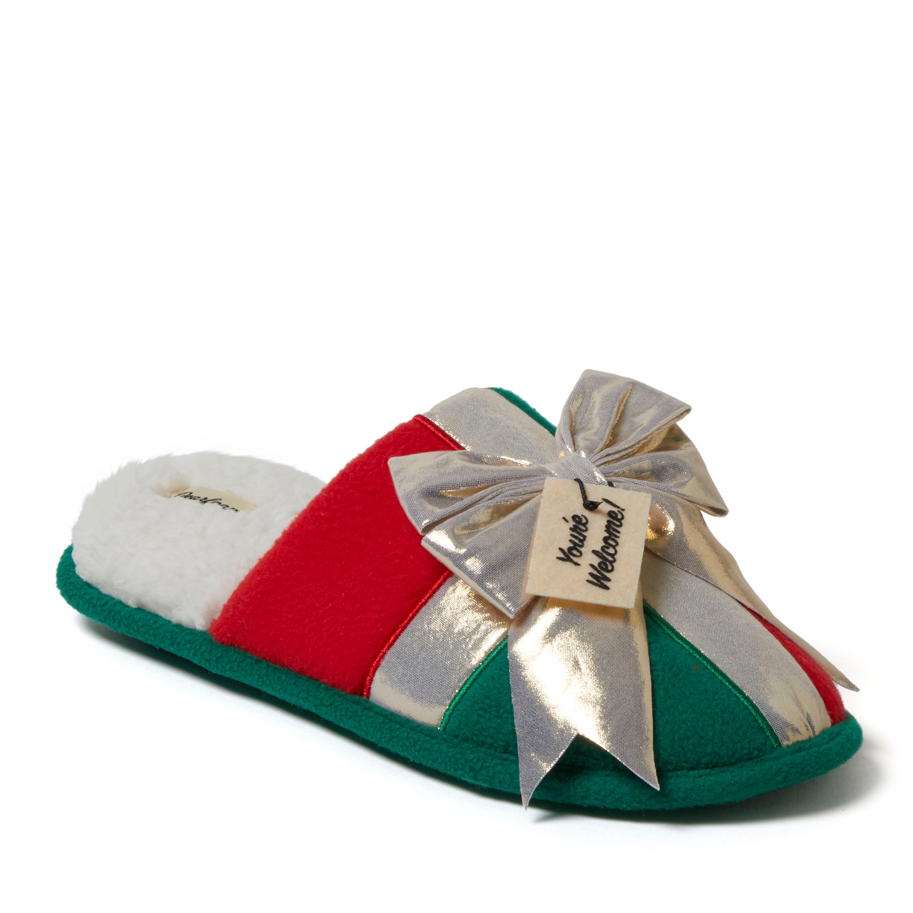 

Тапочки-унисекс Dearfoams Novelty Holiday Christmas Scuff, цвет red multi
