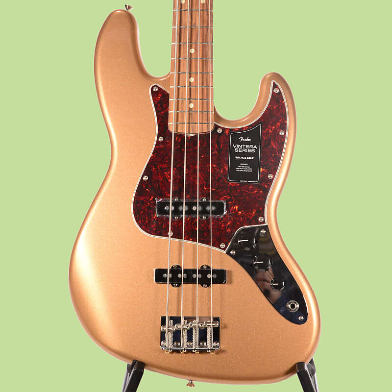 

VINTERA '60S JAZZ BASS - накладка на гриф Pau Ferro, цвет Firemist Gold Fender 014-9633-353