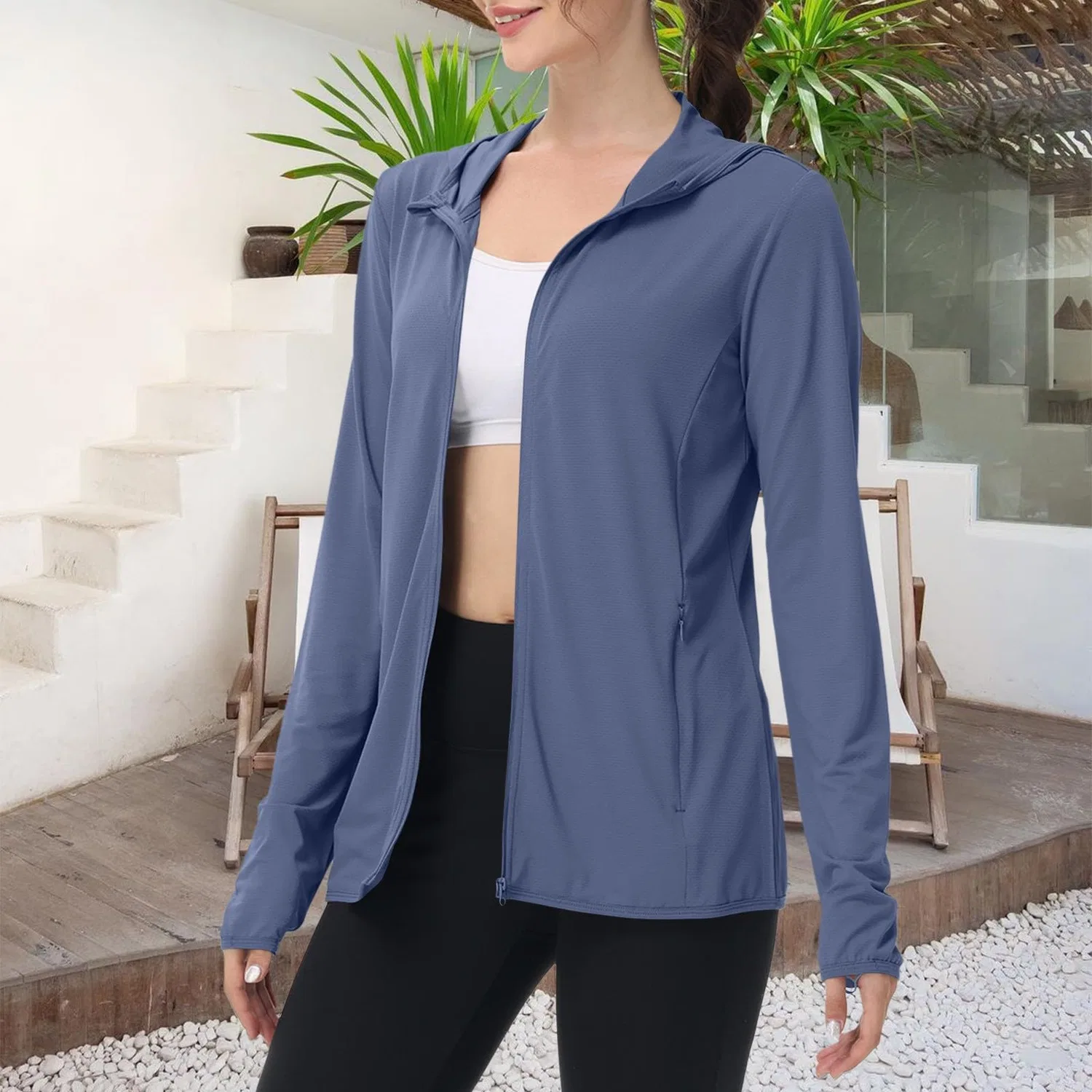 Женская куртка с капюшоном с защитой от солнца Sun, Navy blue — фото 3