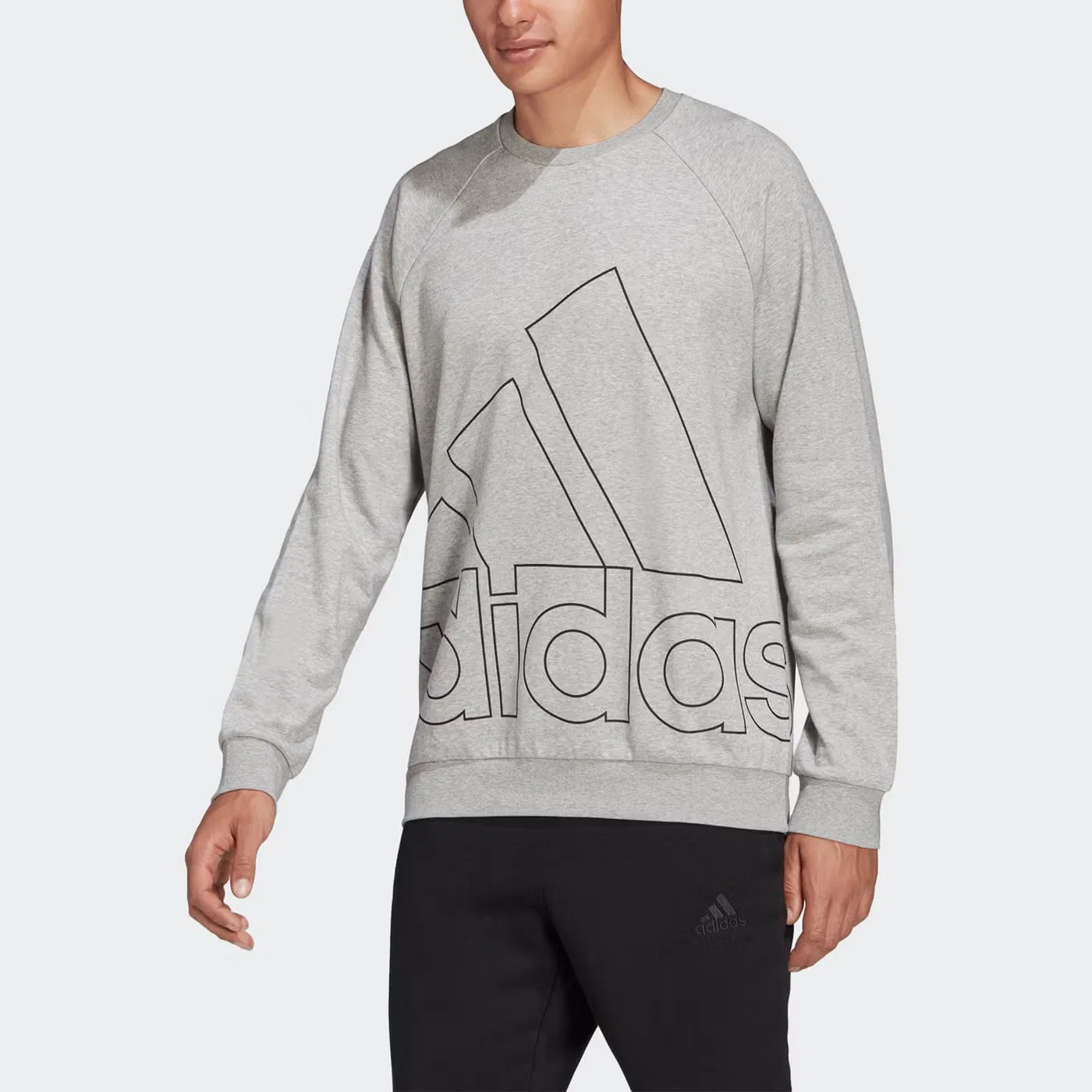 Свитшот с принтом логотипа Big Lo Swt Ft Adidas, светло-серый — фото 2