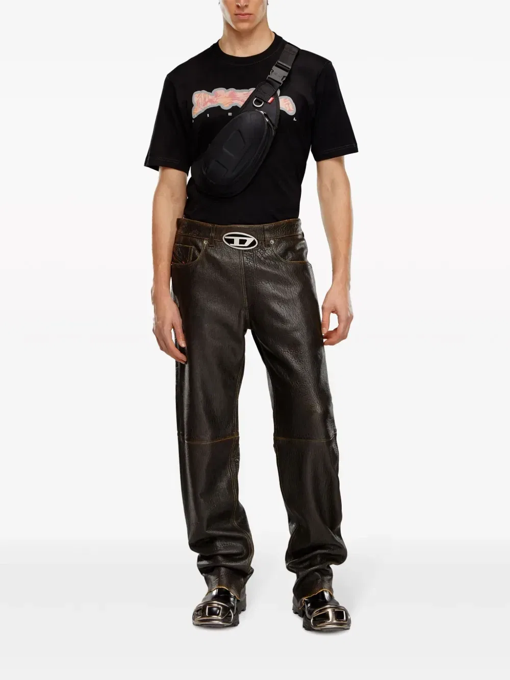 Футболка T-JUST-N16 с графичным принтом Diesel, черный — фото 2