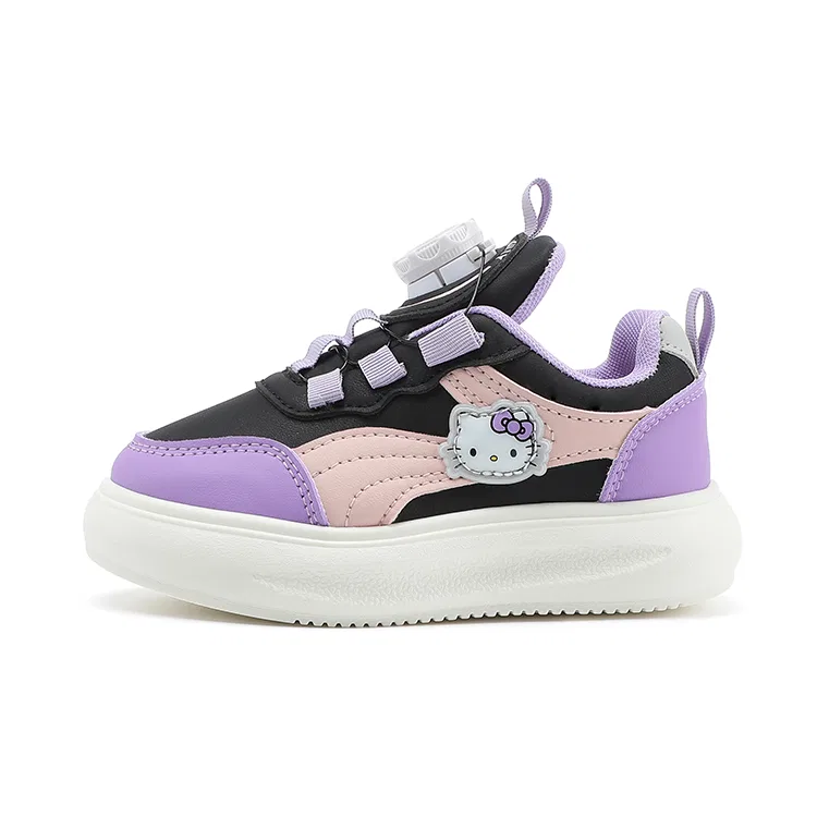 Детские кроссовки с принтом Hello Kitty Sanrio, Black Purple Pink