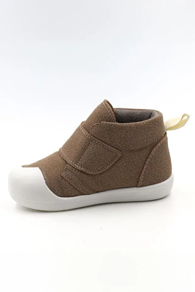 Детские ботинки для девочек с липучкой Poco first step Macco Shoes, Sand — фото 4