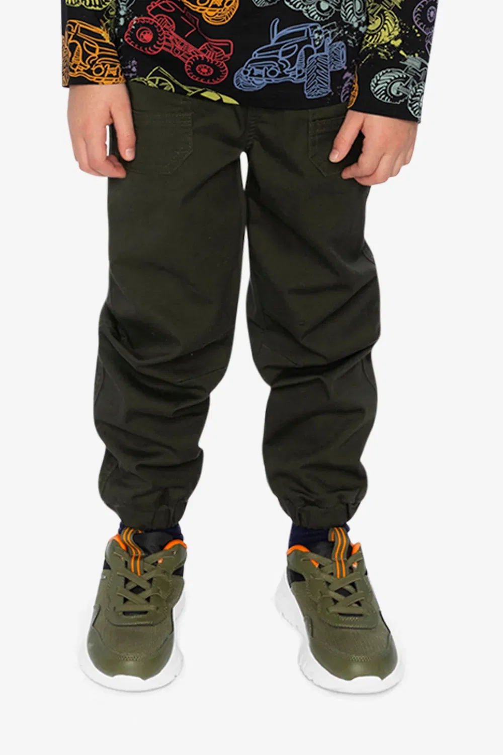 Детские брюки-джоггеры хлопковые Deux par Deux, Very Dark Green — фото 2