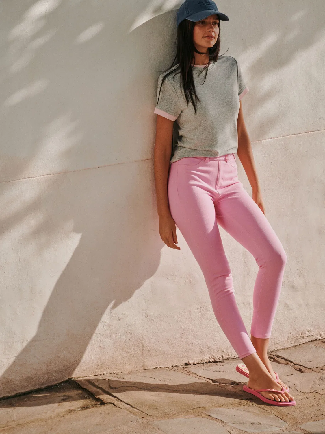 Леггинсы джинсовые из джерси, Pink Next