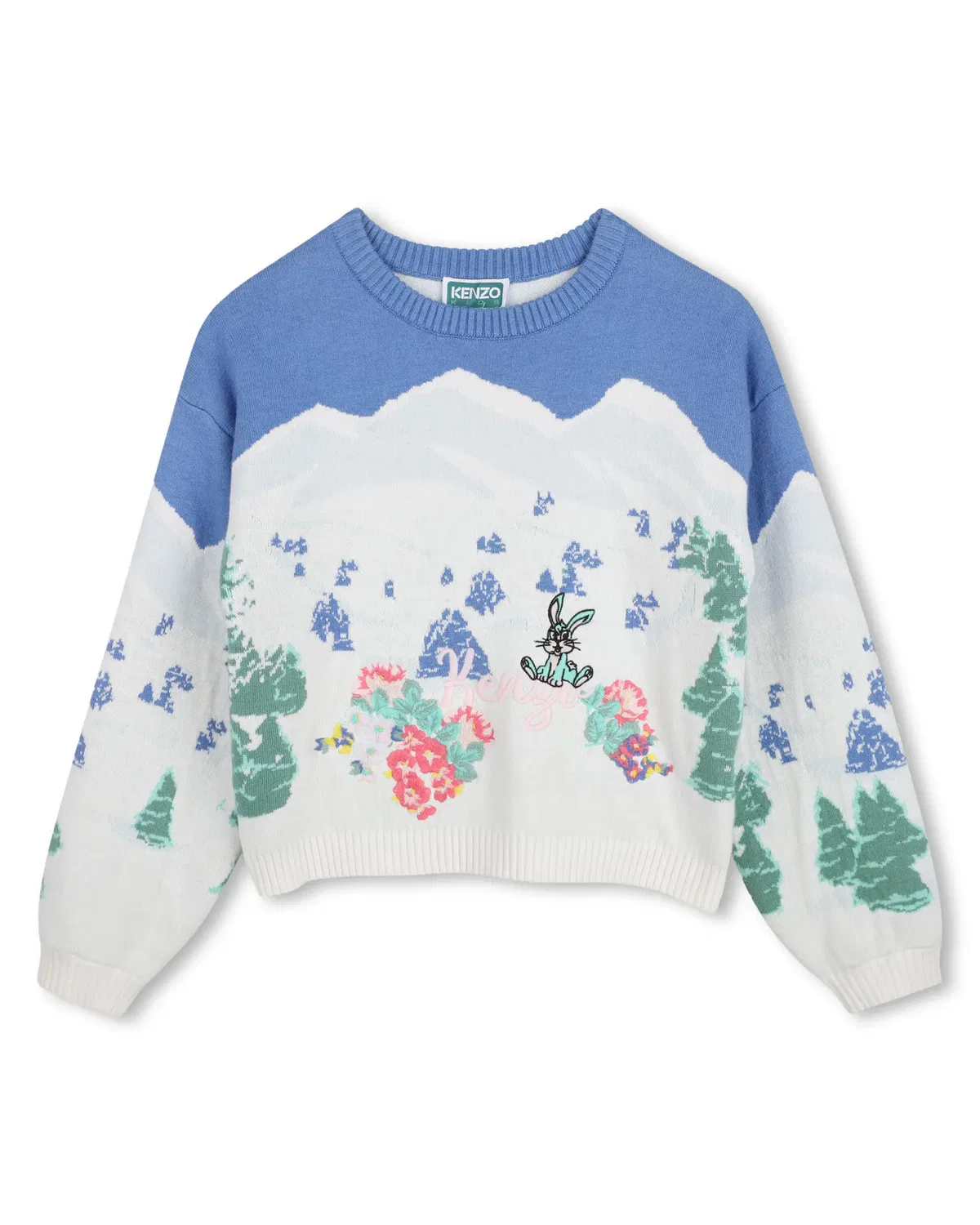 Детский джемпер для девочек из смесового трикотажа Kenzo Kids, Amarillo