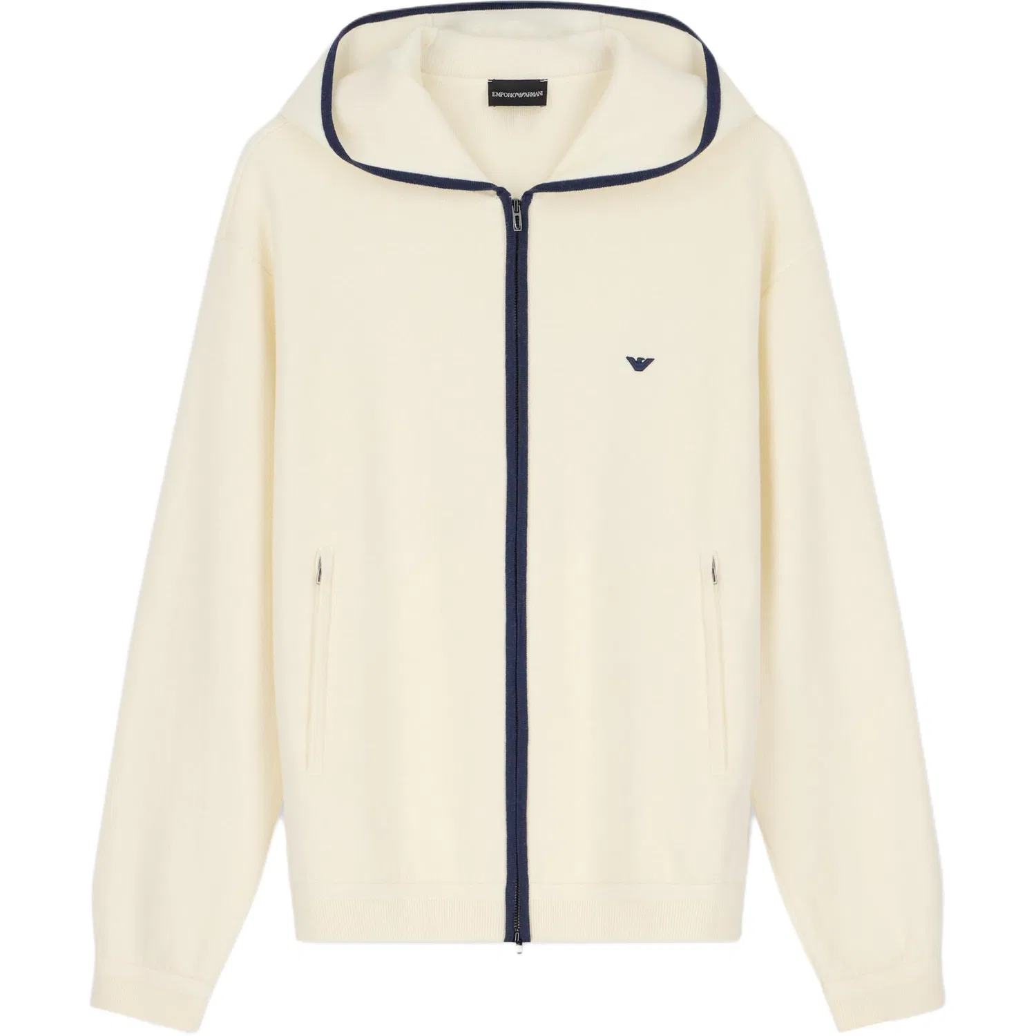 Мужской свитер с капюшоном, белый, Emporio Armani