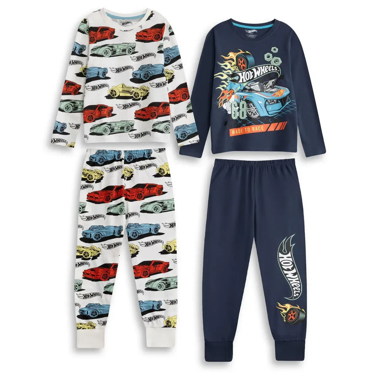Детский комплект пижам с длинным рукавом и длинной штаниной Hot Wheels, Multi