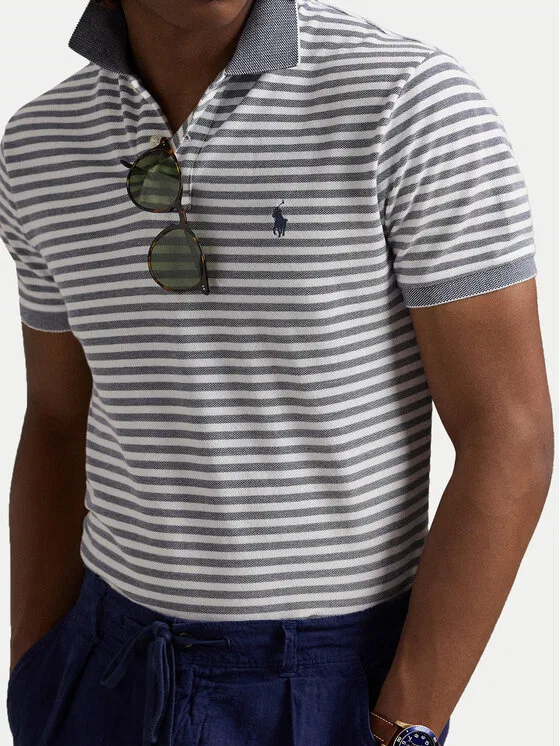 Поло custom slim fit Polo Ralph Lauren, синий — фото 4