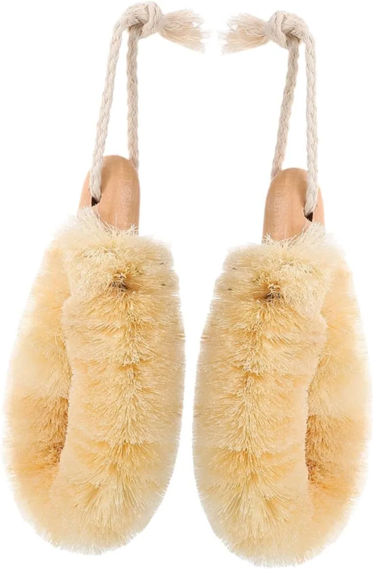 Щетка для тела из сизаля и джута, VALICLUD, 2 шт, 16x9x5 см, Beige