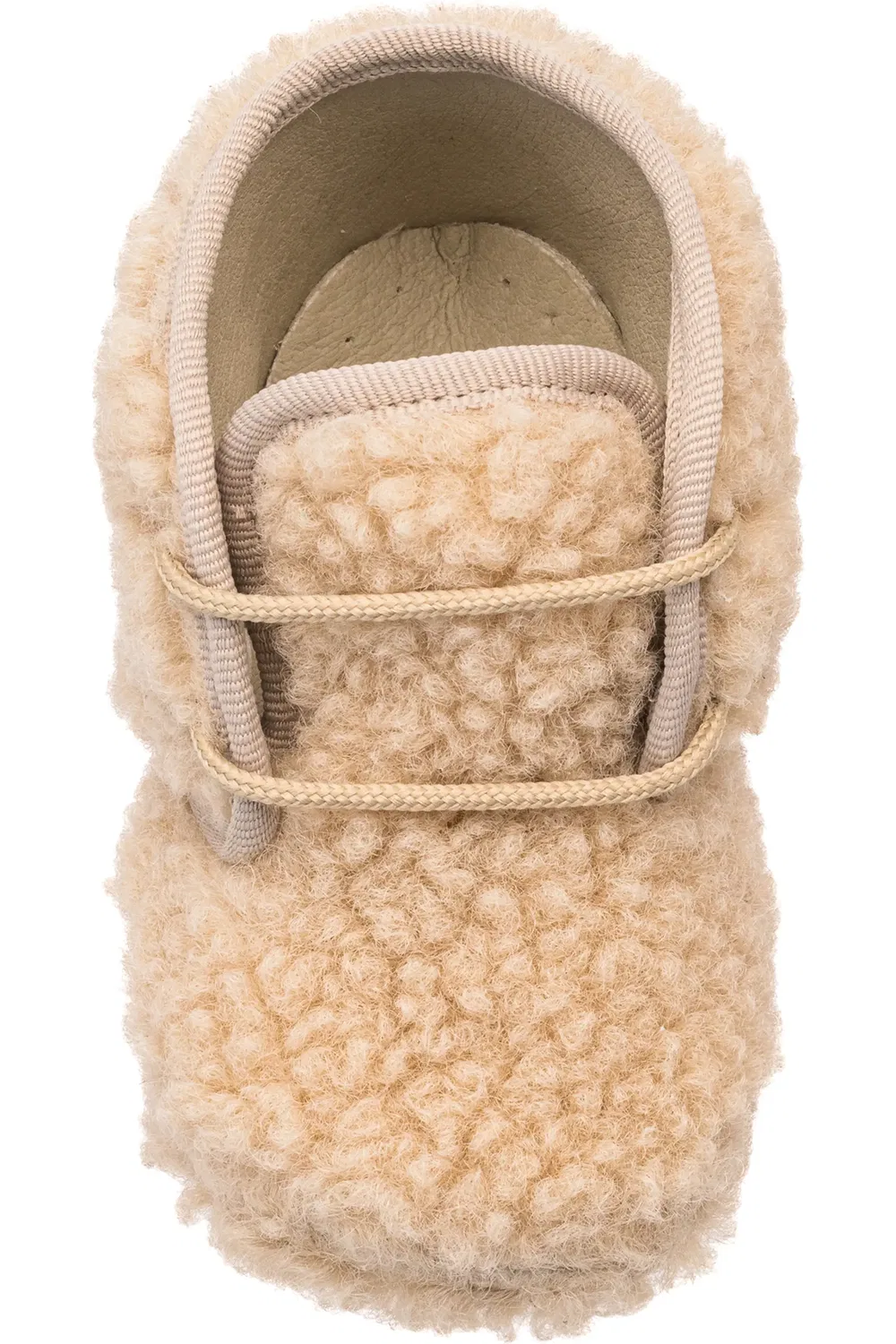 Пинетки для малышей на мягкой подошве из искусственного меха Faux Shearling Bootie Elephantito, бежевый — фото 3