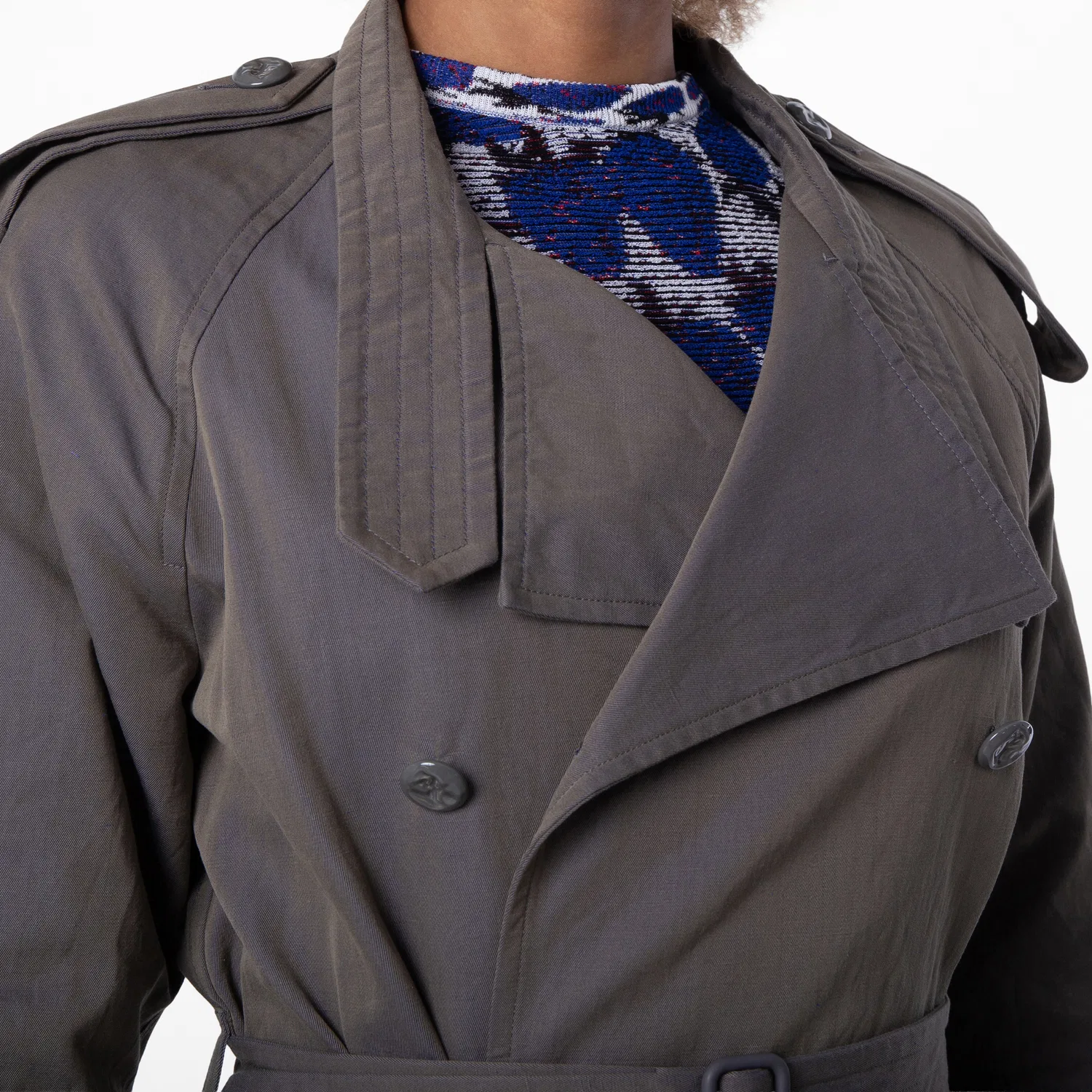 Платье-тренч из хлопка и льна Cotton-Linen Blend Trench Dress Burberry, Iron — фото 2