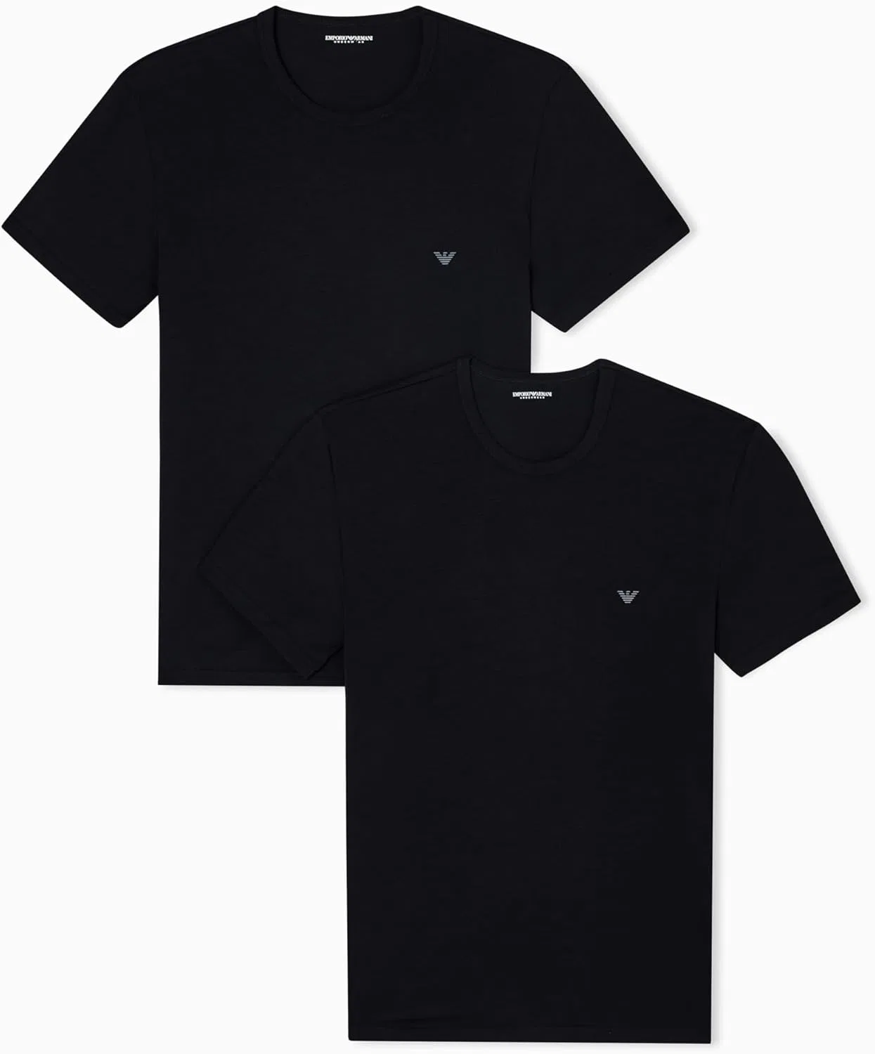 Мужская хлопковая футболка с логотипом Emporio Armani, Black/Black