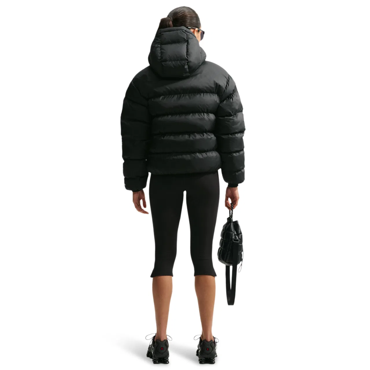 Женская куртка-пуховик с капюшоном Nike Therma-FIT Synthetic Classic Jacket, Black/Sail — фото 4