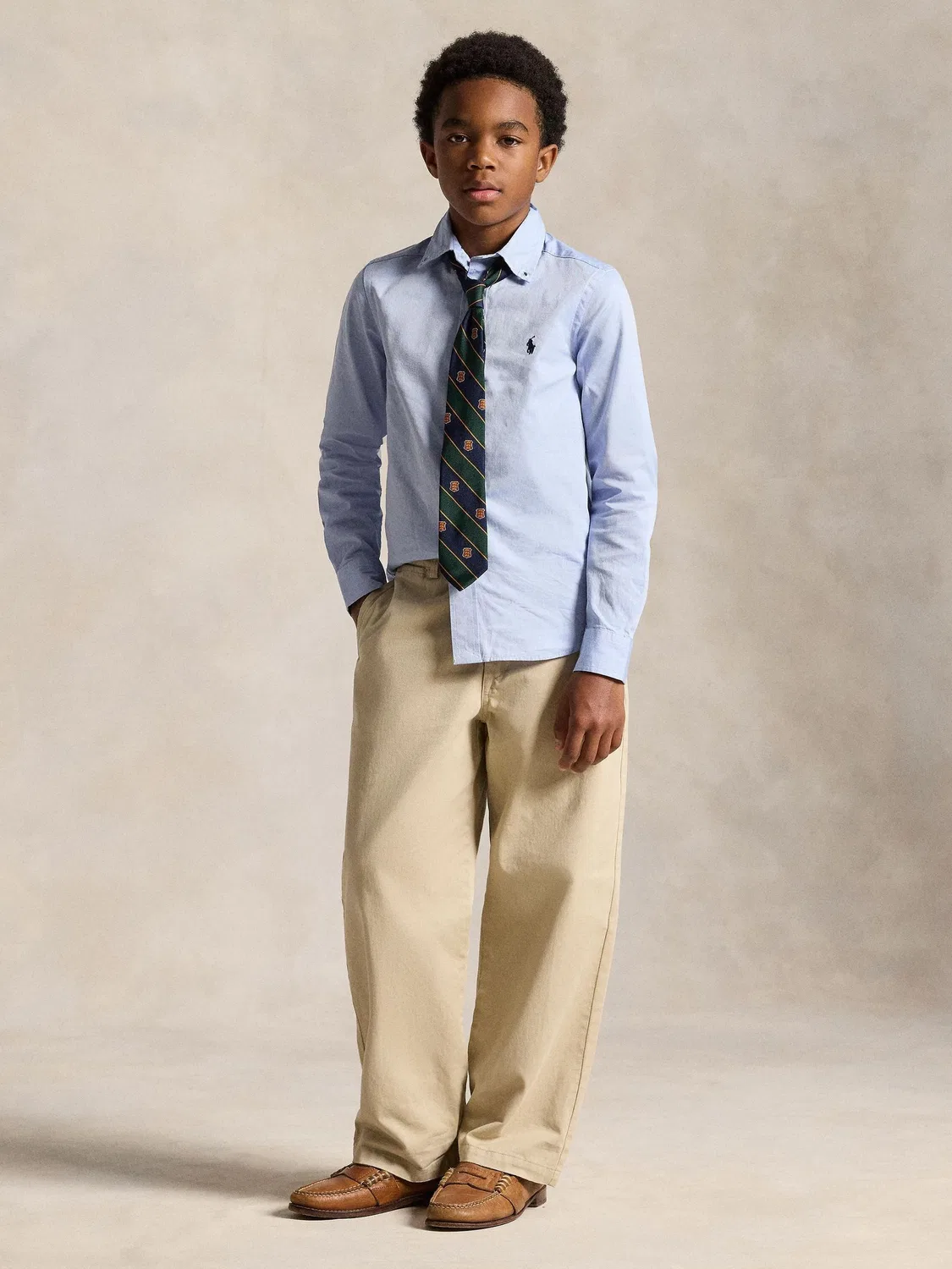 Рубашка оксфорд Slim Fit Polo Ralph Lauren, синяя — фото 3