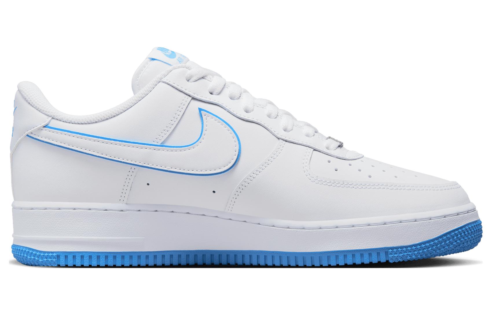 Кроссовки Nike Air Force 1 Low '07, белый/голубой — фото 2