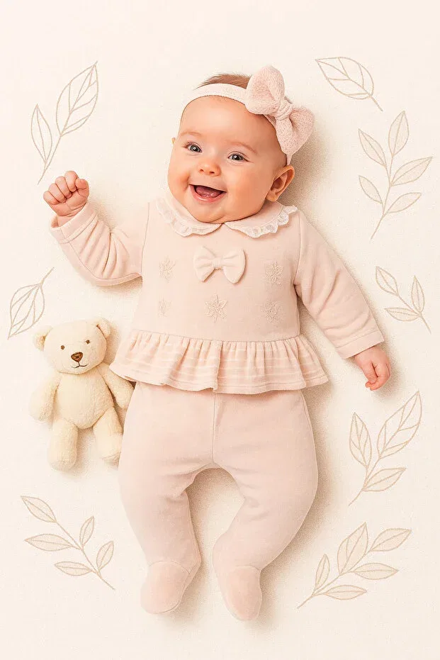 Детский комплект для девочек вельветовый с длинным рукавом Ozz Baby, Somon