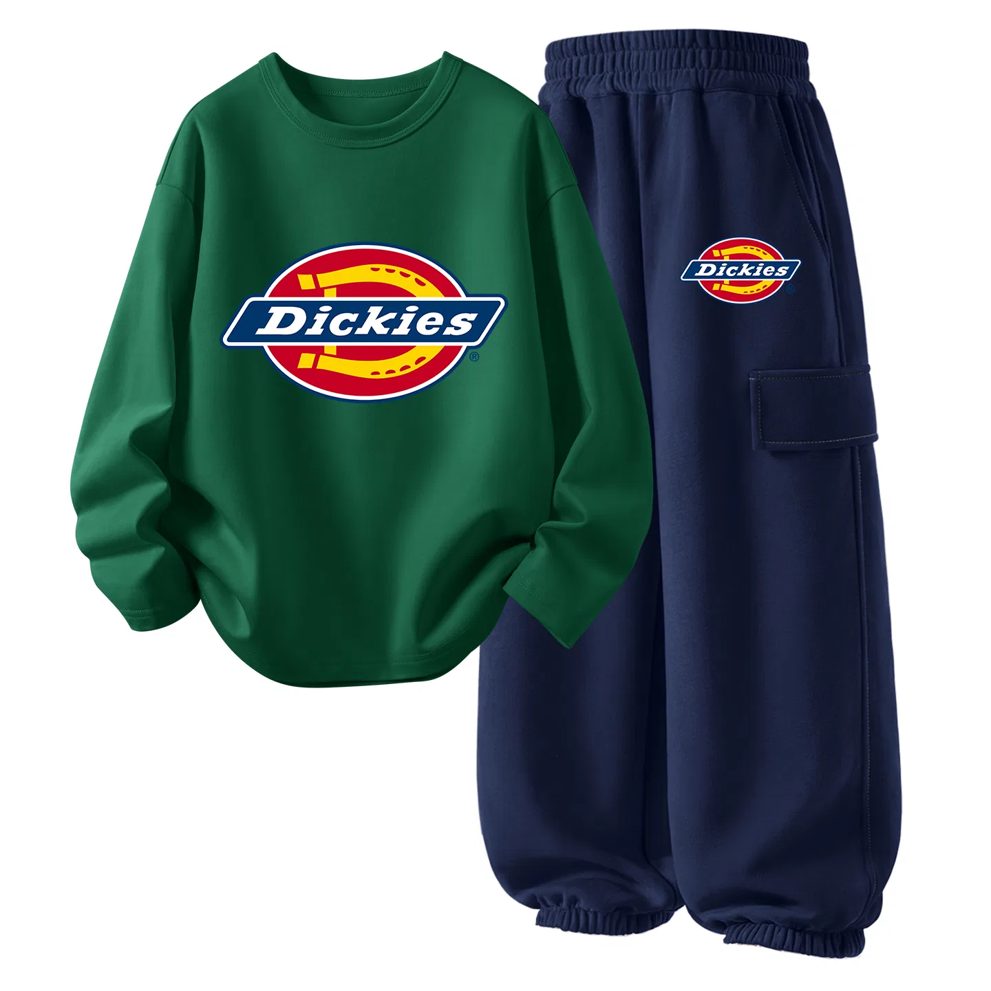 Детский спортивный костюм с круглым вырезом Dickies, Standard Thick Vintage Green/Standard Thick K Navy Blue