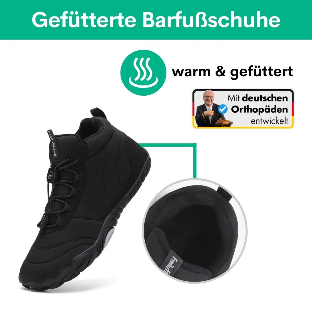 Детские утепленные ботинки для барфута Kepler Freiluftkind, Schwarz — фото 2