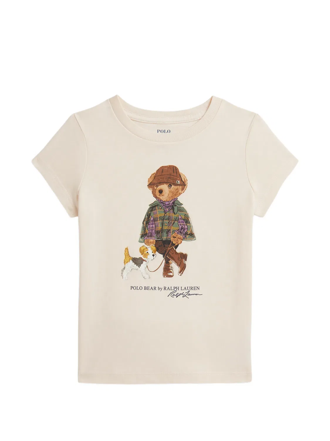 Футболка Polo Bear с графичным принтом Polo Ralph Lauren Kids, нейтральные цвета
