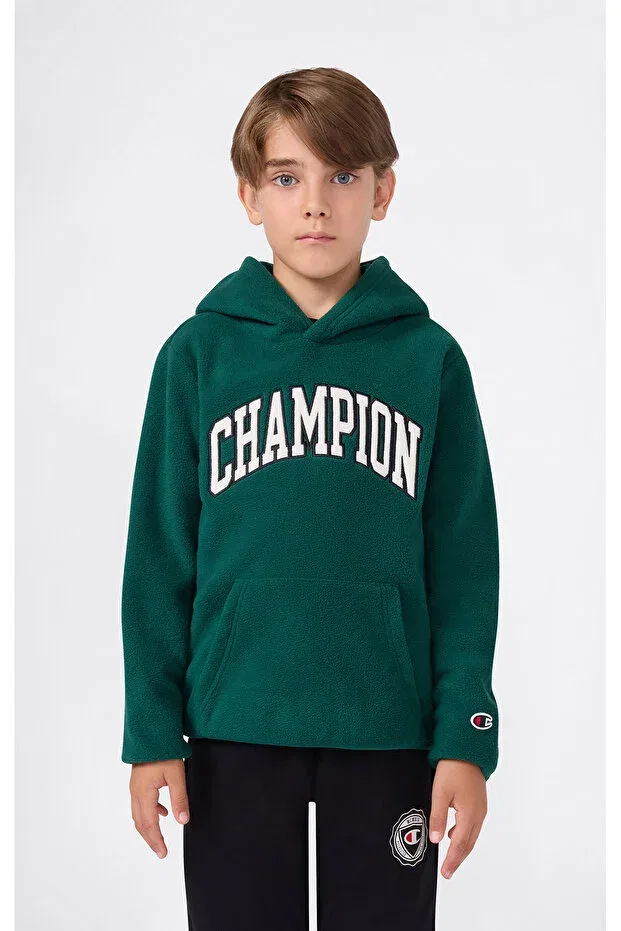 Детское худи для девочек с принтом Champion Polar, Green-56