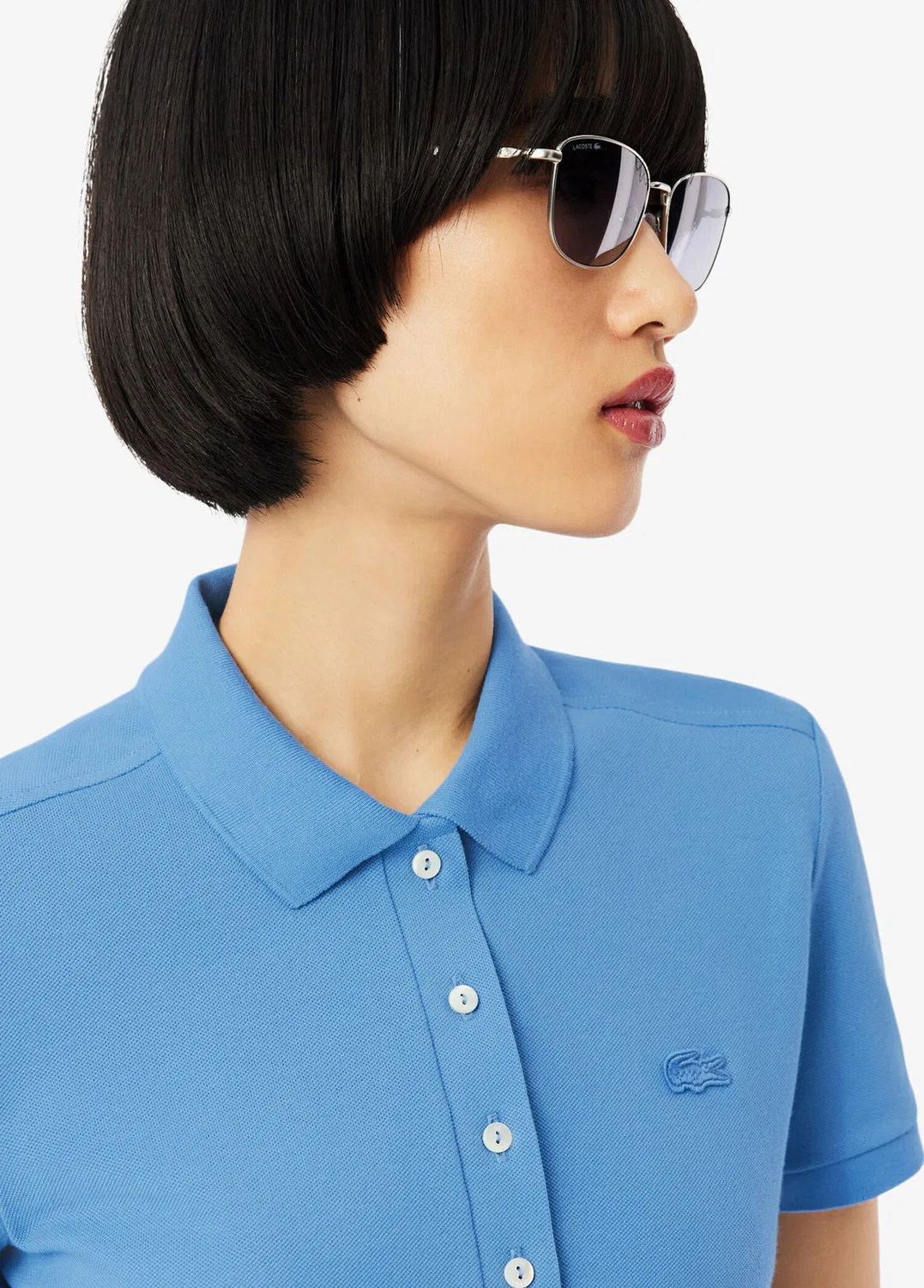 Поло Lacoste L12.12, синий — фото 4