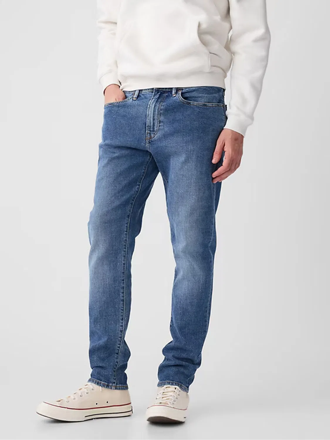 Джинсы зауженные Slim Fit Comfort Stretch Tapered Gap, синий — фото 3