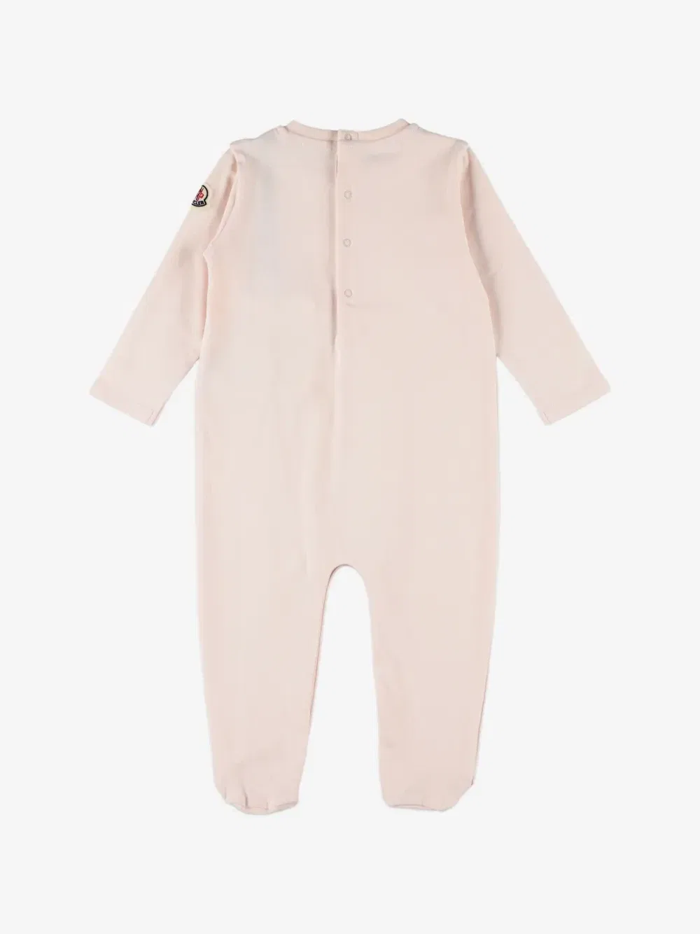 Комплект из пижамы и шапки бини с вышитым логотипом Moncler Enfant, розовый — фото 2