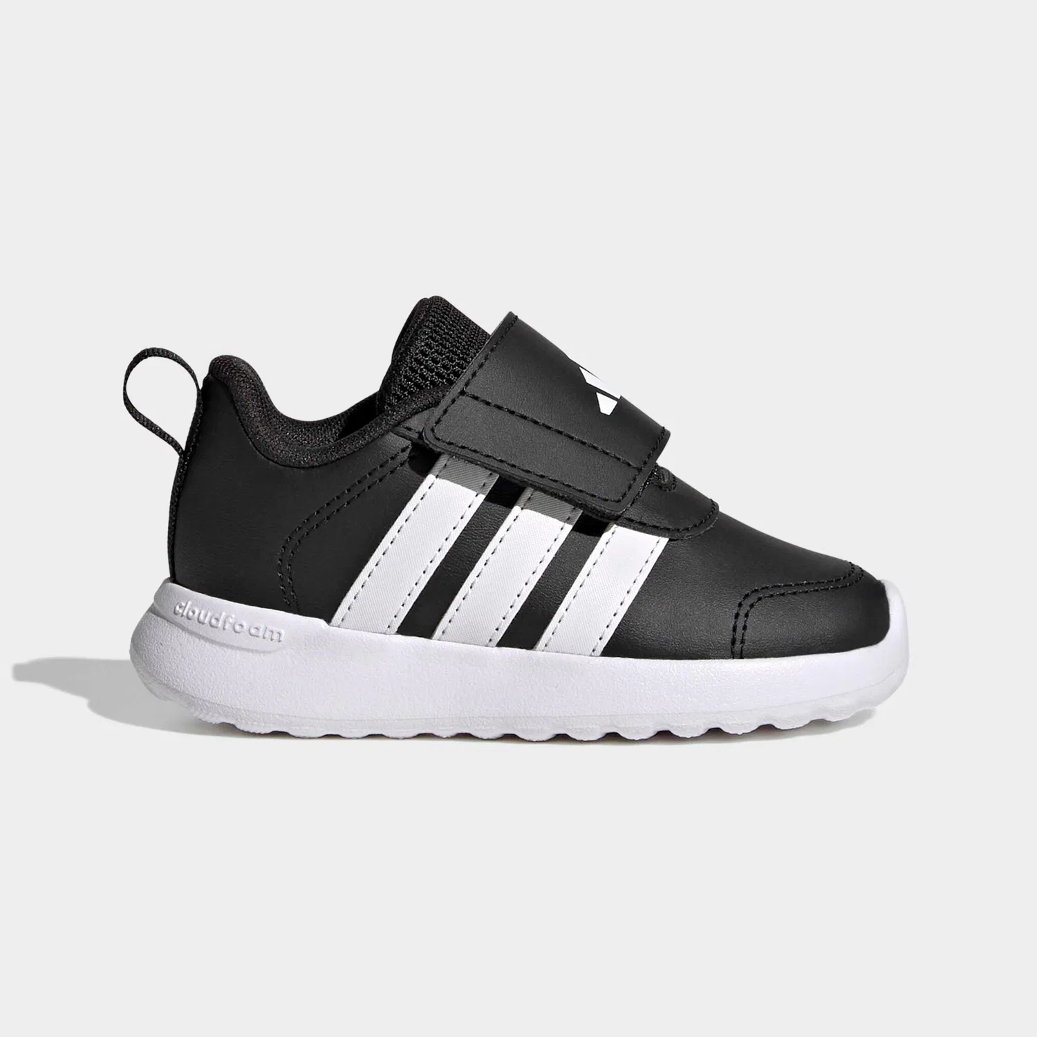 Детские кроссовки на липучке Adidas Sportswear, Core Black/White/Core Black — фото 2