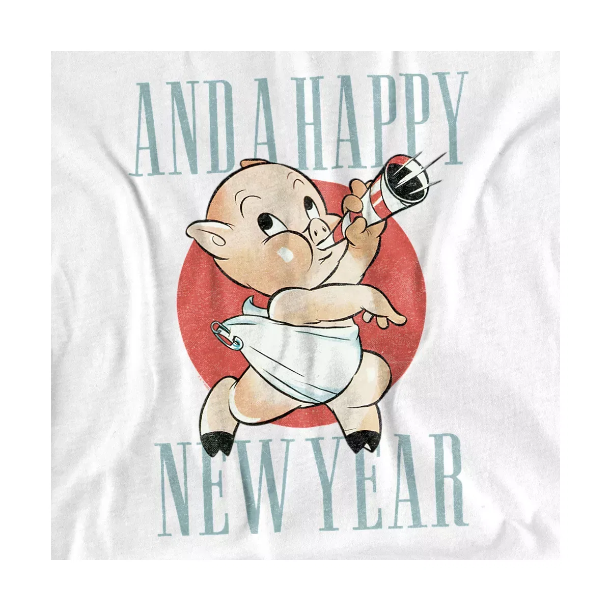 Детское боди с коротким рукавом Baby Looney Tunes Porky New Year Hearld Looney Tunes, White — фото 2