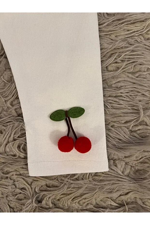Детские леггинсы для девочек с вышивкой вишни Enes Baby, Yellow Cherry — фото 2