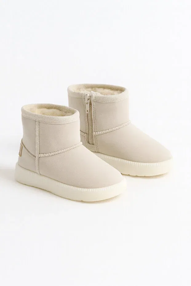 Детские ботинки для девочек с мехом Zilvana, Beige