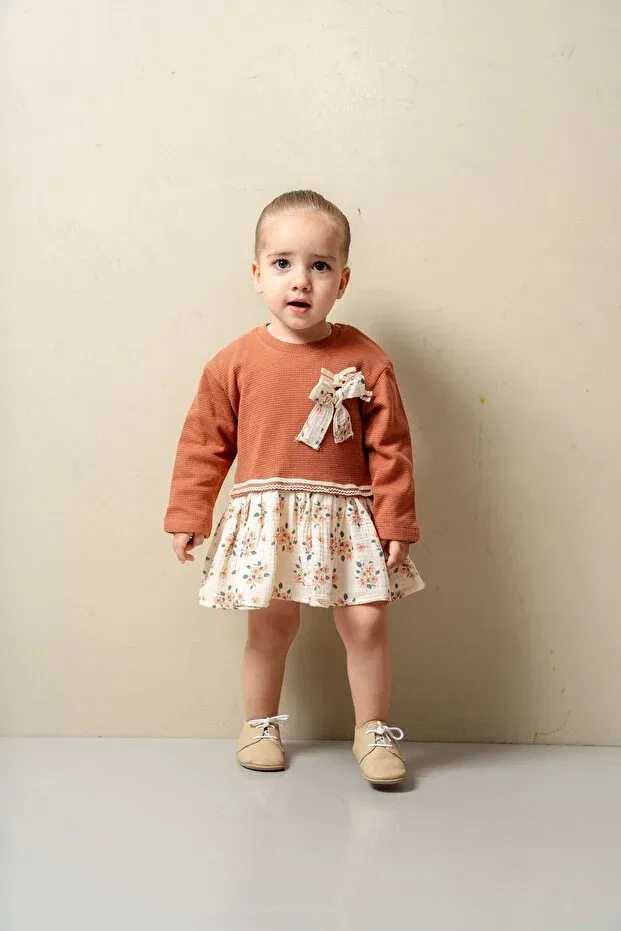 Детский комплект для девочек с принтом Glam Jnf Kids, Brown — фото 2