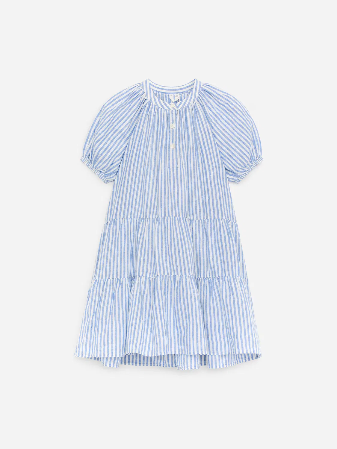 Платье из хлопка и льна Arket, Blau/Weiß