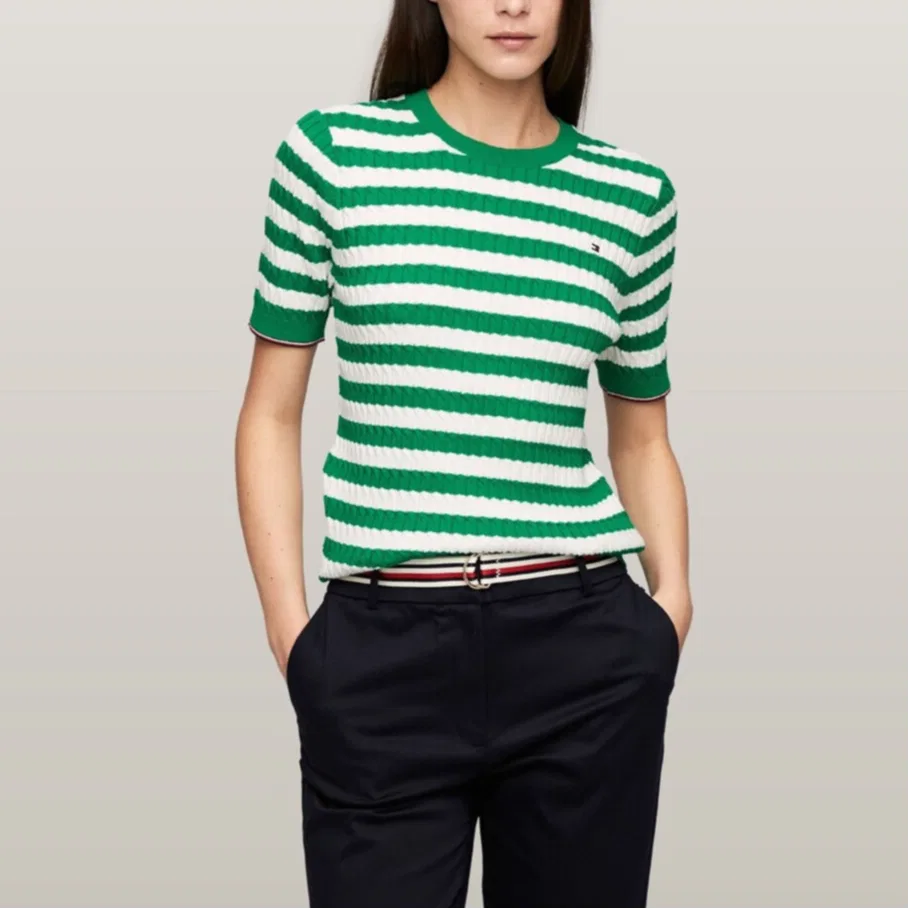 Женская футболка с коротким рукавом Tommy Hilfiger, Green — фото 4