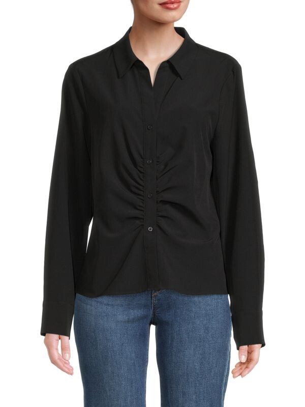 

Однотонная рубашка с рюшами Calvin Klein Black